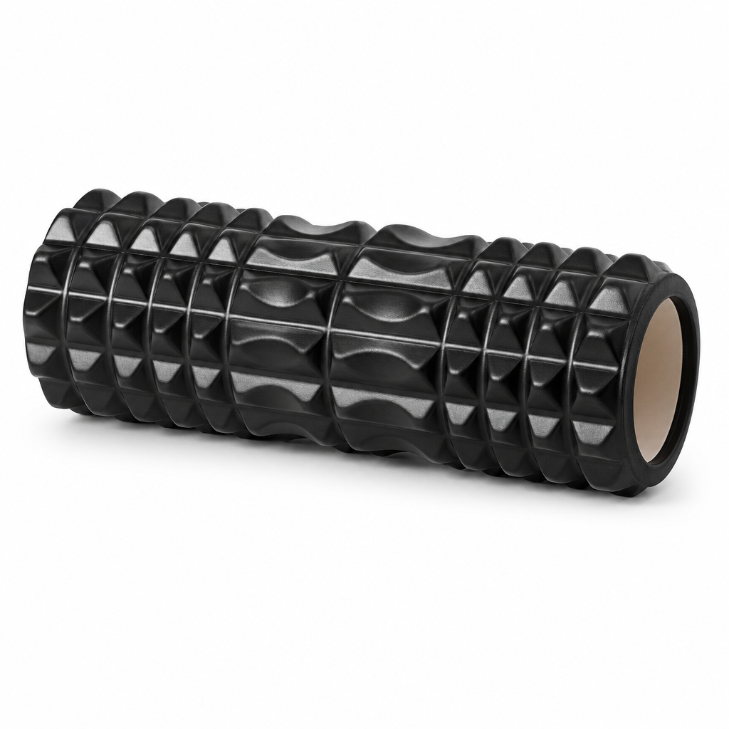 96 Pieces Textured Yoga Roller, 33 cm, Black
