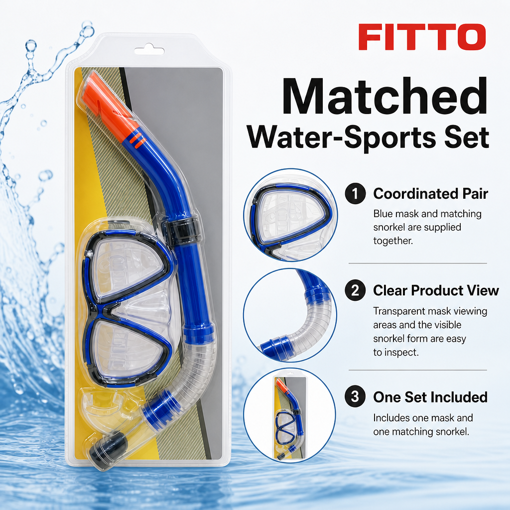 72 Pieces Mask And Snorkel Set, Blue Swimming Accessories