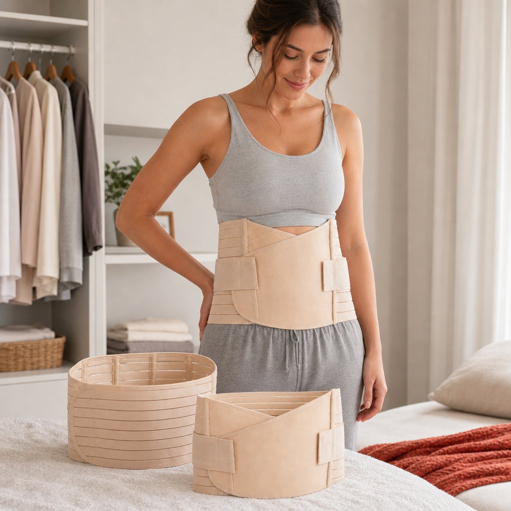 72 Pieces Postpartum Abdominal Binder Set, 3 Pieces, Beige Adjustable Wrap Closures