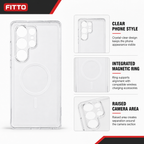 96 Pieces Crystal Clear Magnetic Phone Cases with Ring for Wireless Charging and Raised Camera Protection for S26 Ultra