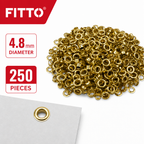 120 Pieces Gold Colour 4.8 mm Eyelets, 250 Pieces for Craft and Paper Projects