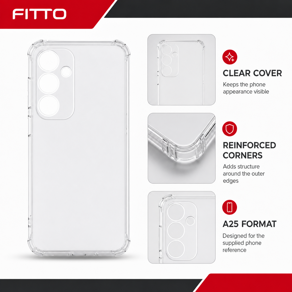 240 Pieces Clear Protective Phone Cases for A25 with Reinforced Corners, Transparent Cover, 1 Piece