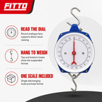 72 Pieces Dial Hanging Scales with Hook, 100 kg Capacity, Blue and White, 1 Unit