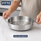 60 Pieces Aluminum Kadai Cooking Pan with Dual Handles, Round Silver Cookwares for Kitchen Preparation