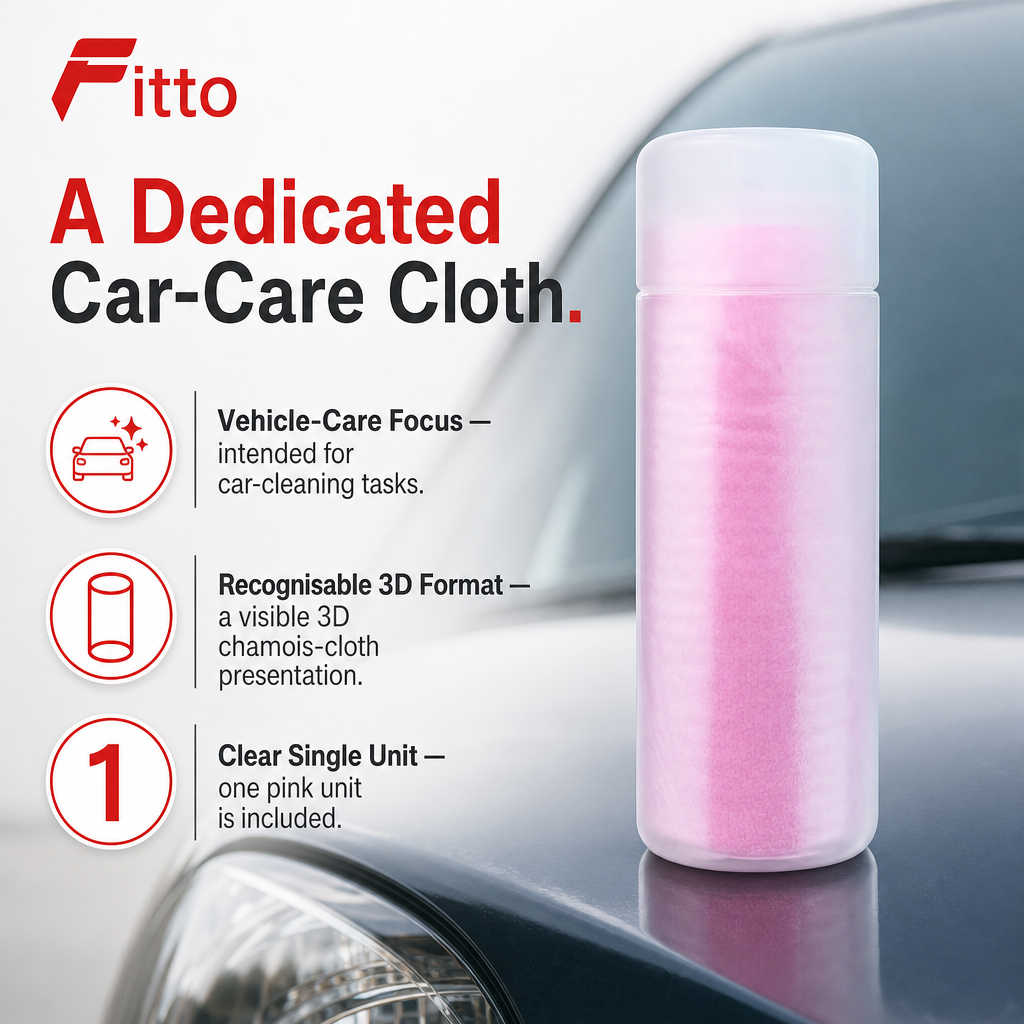 96 Pieces 3D Car Cleaning Chamois Cloth, Pink, 1 Piece