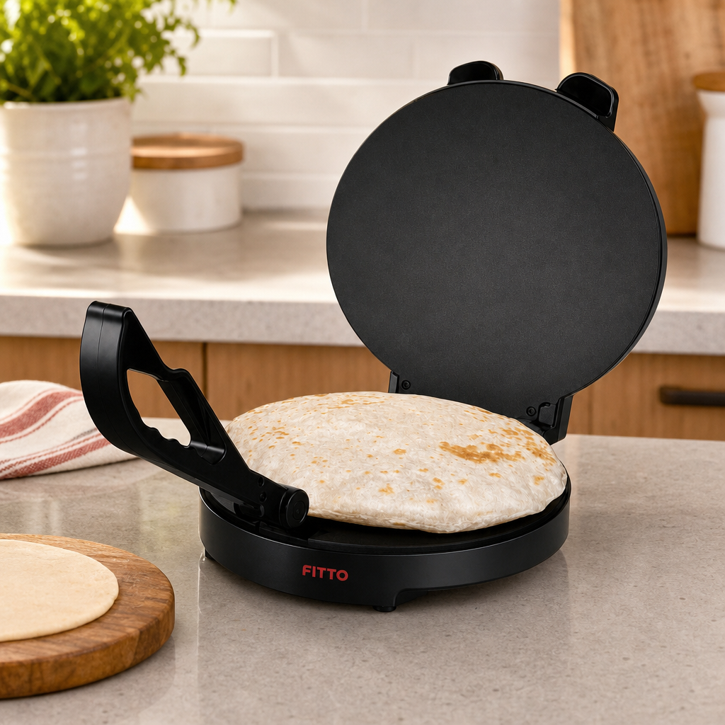 48 Pieces Electric Roti Makers, 1800 W, 10 in Non-Stick Plate, Black, 1 Piece