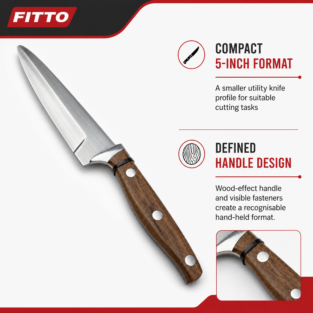 96 Pieces Utility Knives, 5 Inch, Wood-Effect Handle, Single Piece