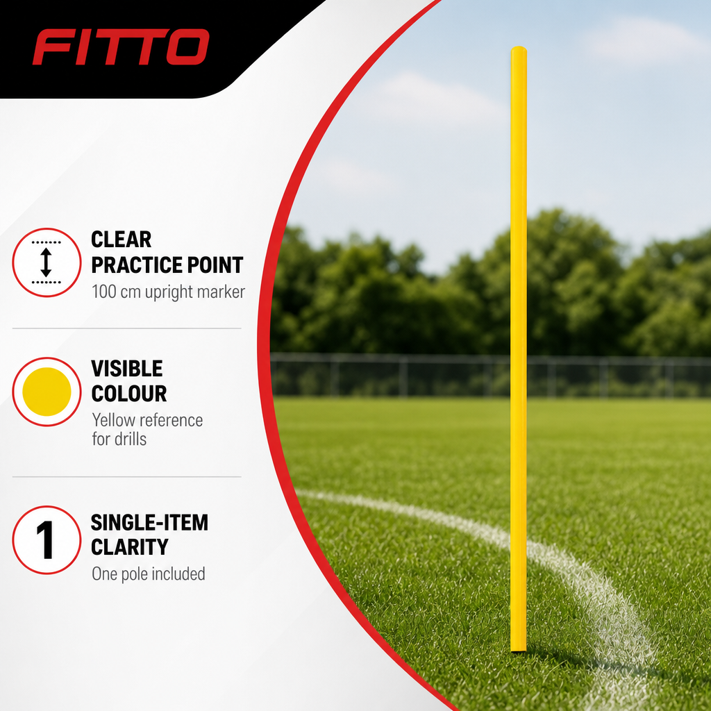 144 Pieces Plastic Soccer Training Pole, 100 cm, Yellow