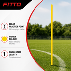 144 Pieces Plastic Soccer Training Pole, 100 cm, Yellow