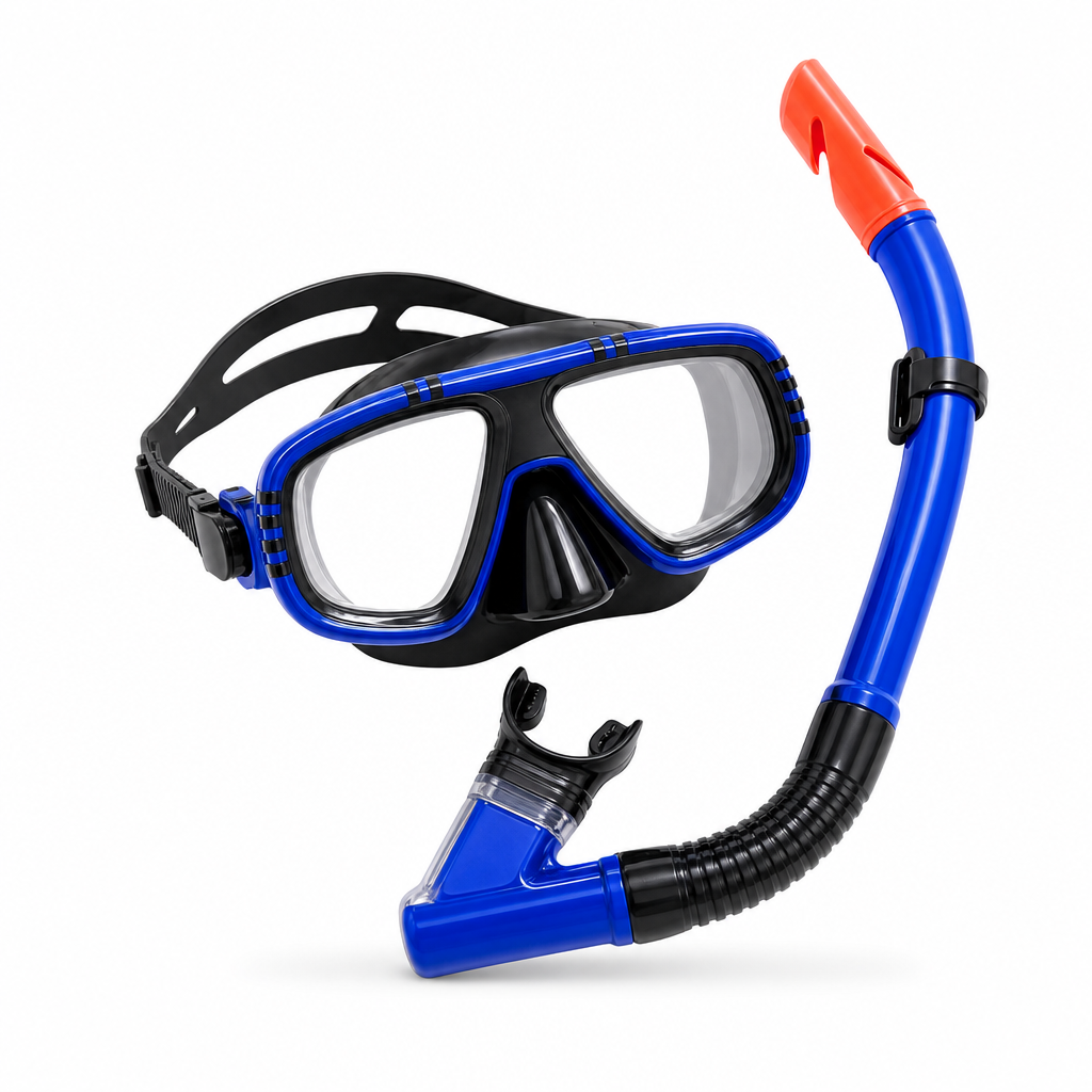 72 Pieces Swimming Mask and Snorkel Set, Blue, Adjustable Strap and Purge Valve