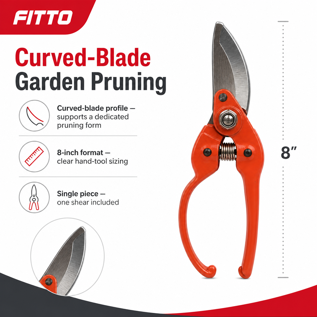 96 Pieces Curved-Blade Pruning Shears, 8 Inch, Orange, 1 Piece