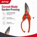 96 Pieces Curved-Blade Pruning Shears, 8 Inch, Orange, 1 Piece