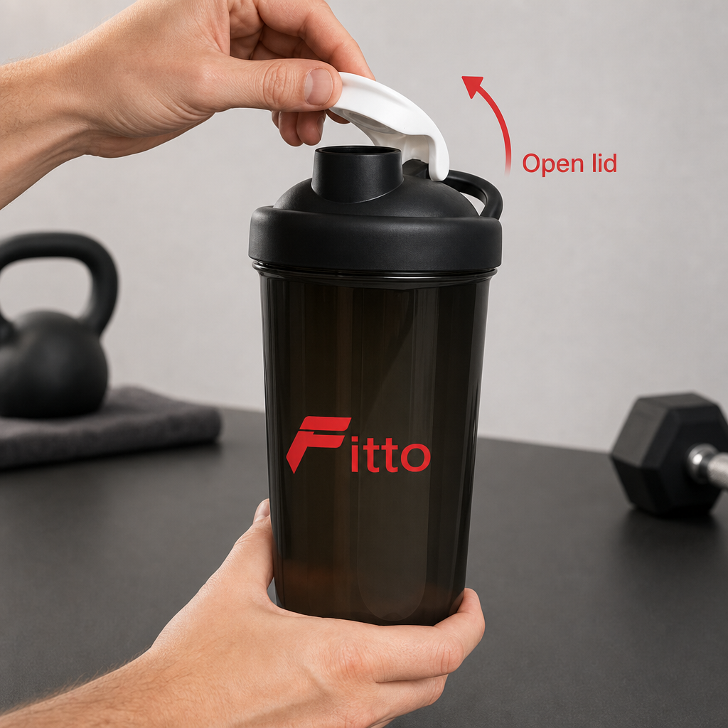 96 Pieces Protein Shaker Bottle with Carry Loop, Flip-Top Lid, 24 cm Height, Single Bottle