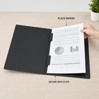 144 Pieces A4 Clip File Black, Dual Short Strong Clip Document Folder, 1 Piece