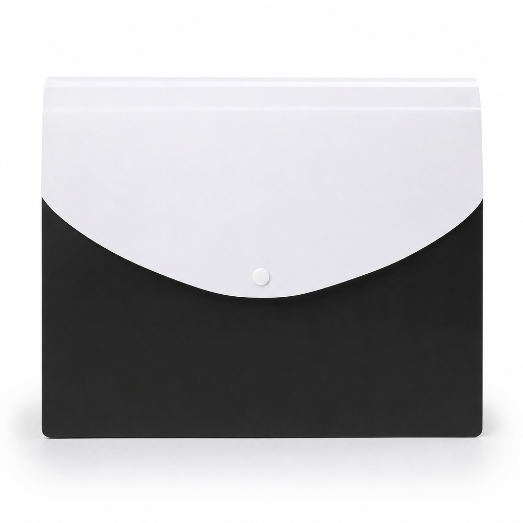 240 Pieces Black and White Plastic Button Document Folder, 1 Piece, 33 x 24 cm