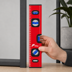 96 Pieces Spirit Level 30 cm (12 Inch), Red Aluminum Level with 3 Vials and Integrated Measuring Scale