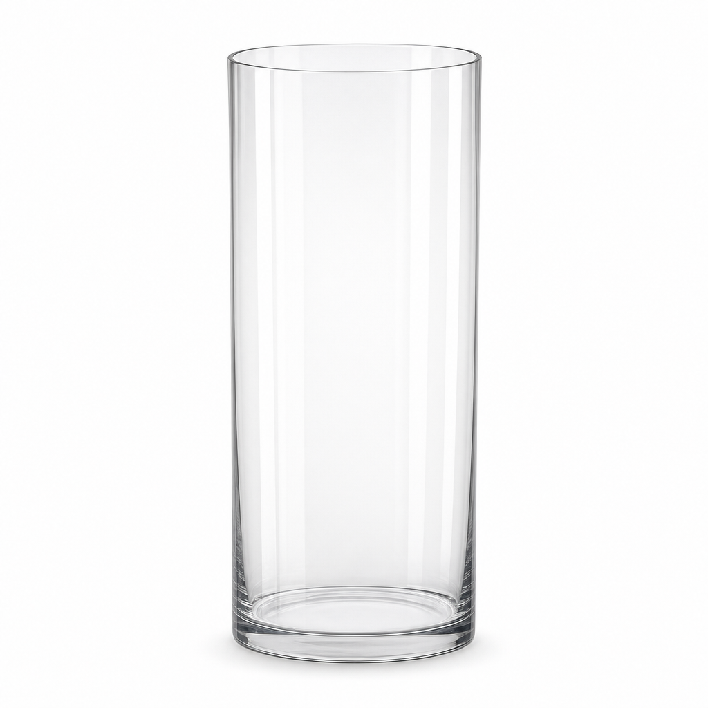 48 Pieces Tall Clear Glass Decorative Vase, Cylinder Shape, 16 x 16 x 48 cm