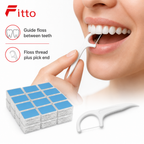 96 Pieces Dental Floss Picks, White, 30 Pieces Per Pack, 12-Pack Oral Care Set