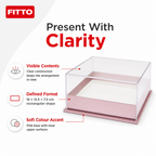 96 Pieces Acrylic Presentation Box, Pink And Clear Rectangular, 18 × 13.5 × 7.5 cm, 1 Piece