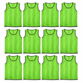48 Pieces Mesh Sports Training Bib Vest, Standard Size, Green, 12-Piece Pack