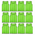 48 Pieces Mesh Sports Training Bib Vest, Standard Size, Green, 12-Piece Pack