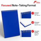 240 Pieces A6 Executive Spiral Notebook, 105 × 148 mm, 50 Sheets, Blue Cover