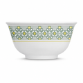 144 Pieces Melamine Rice Bowl, 4 Inch, White with Green and Yellow Geometric Pattern
