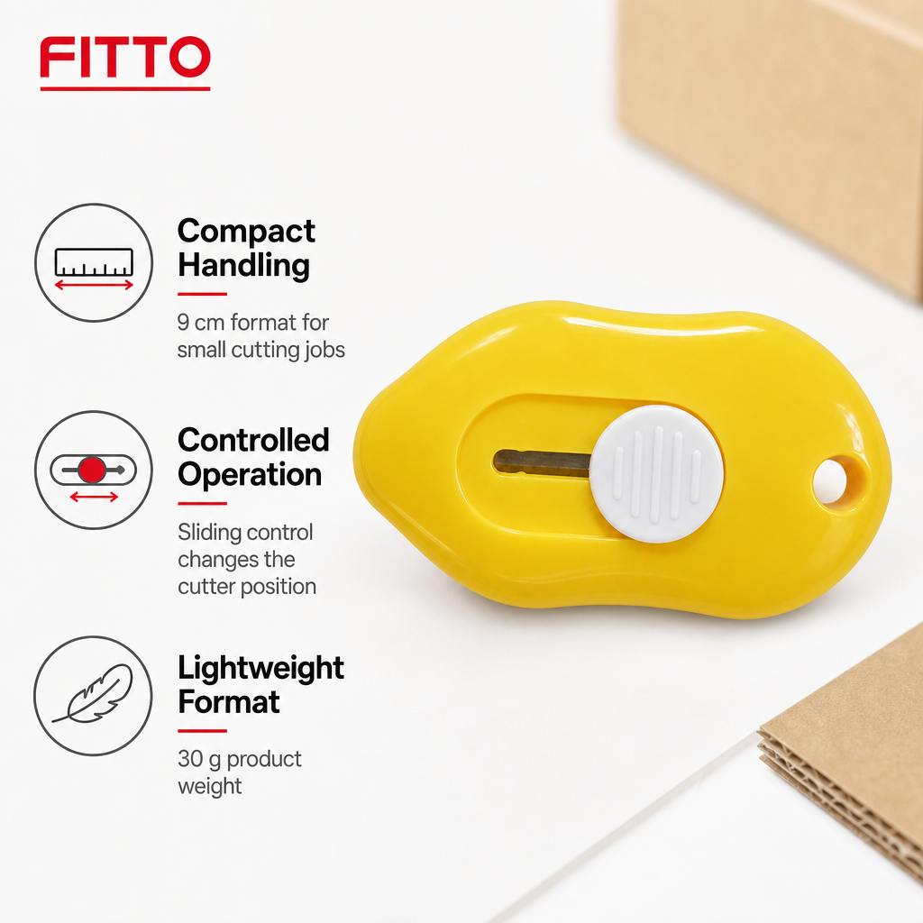 96 Pieces Mini Retractable Utility Cutter, 9 cm, Yellow and White, 1 Piece