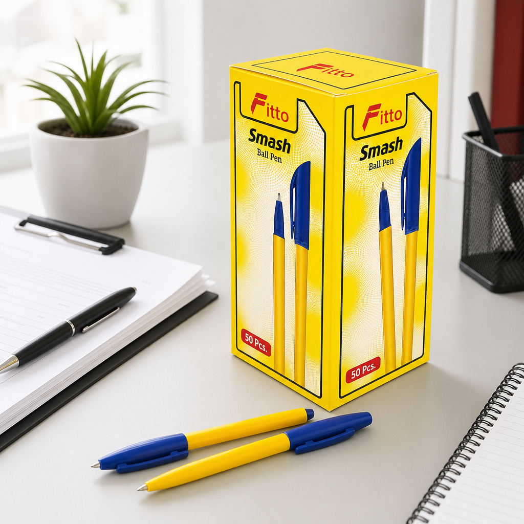 96 Pieces Smash Ball Pens, Blue Ink, 50 Pack, Blue and Yellow Writing Pens for Office, School and Everyday Notes