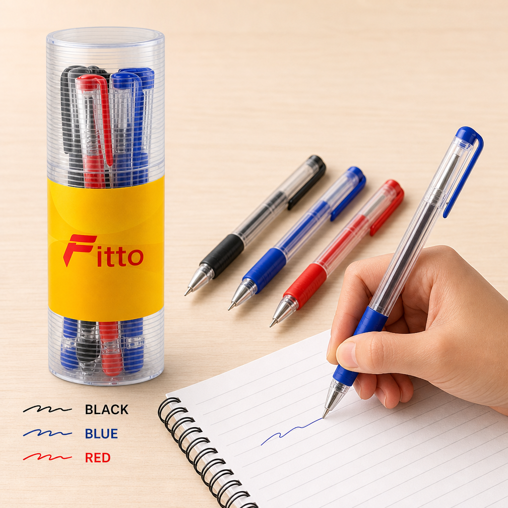 96 Pieces Gel Pens, 0.7 mm, Black Blue Red Ink, 9 Pack