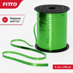 120 Pieces Green Metallic Ribbon Roll, 5 mm x 250 yd, Continuous Decorative Ribbon for Crafts and Wrapping