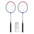 96 Pieces Badminton Racket Pair with Shuttlecock, Red and Blue Two-Player Set