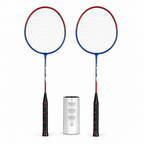 96 Pieces Badminton Racket Pair with Shuttlecock, Red and Blue Two-Player Set