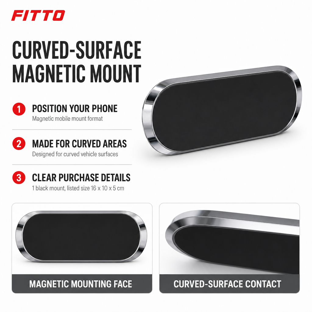 120 Pieces Magnetic Mobile Car Mount for Curved Surfaces, Black