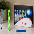 96 Pieces Medium Adult Toothbrushes, Assorted Colours, 12 Pieces