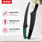 96 Pieces Hand Pruning Saw with Scabbard, 40 cm, Green, 1 Piece