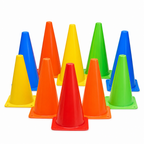 96 Pieces Plastic Training Cones, 32 cm, Multicolor, 10-Piece Pack for Sports Drills