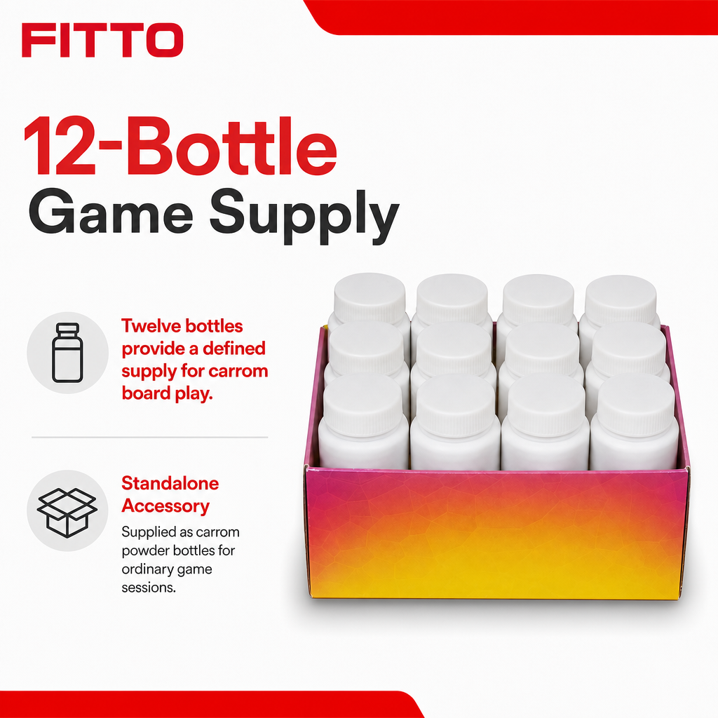 96 Pieces Carrom Powders, Pack of 12 Bottles for Carrom Board Play