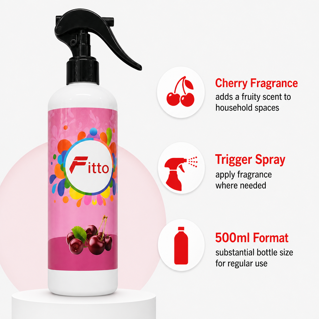 96 Pieces Cherry Air Freshener Spray, 500ml, Pink and White Bottle
