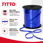 120 Pieces Blue Metallic Ribbon Roll, 5 mm x 250 yd, Decorative Craft Trim for Wrapping and Projects