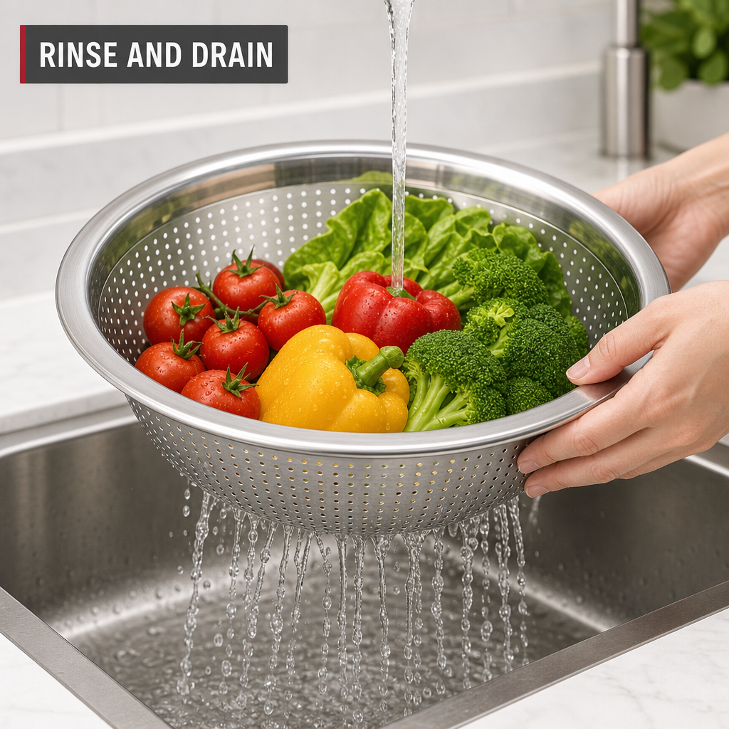 96 Pieces Silver Stainless Steel Colander Bowl, 36 cm, 1 Piece