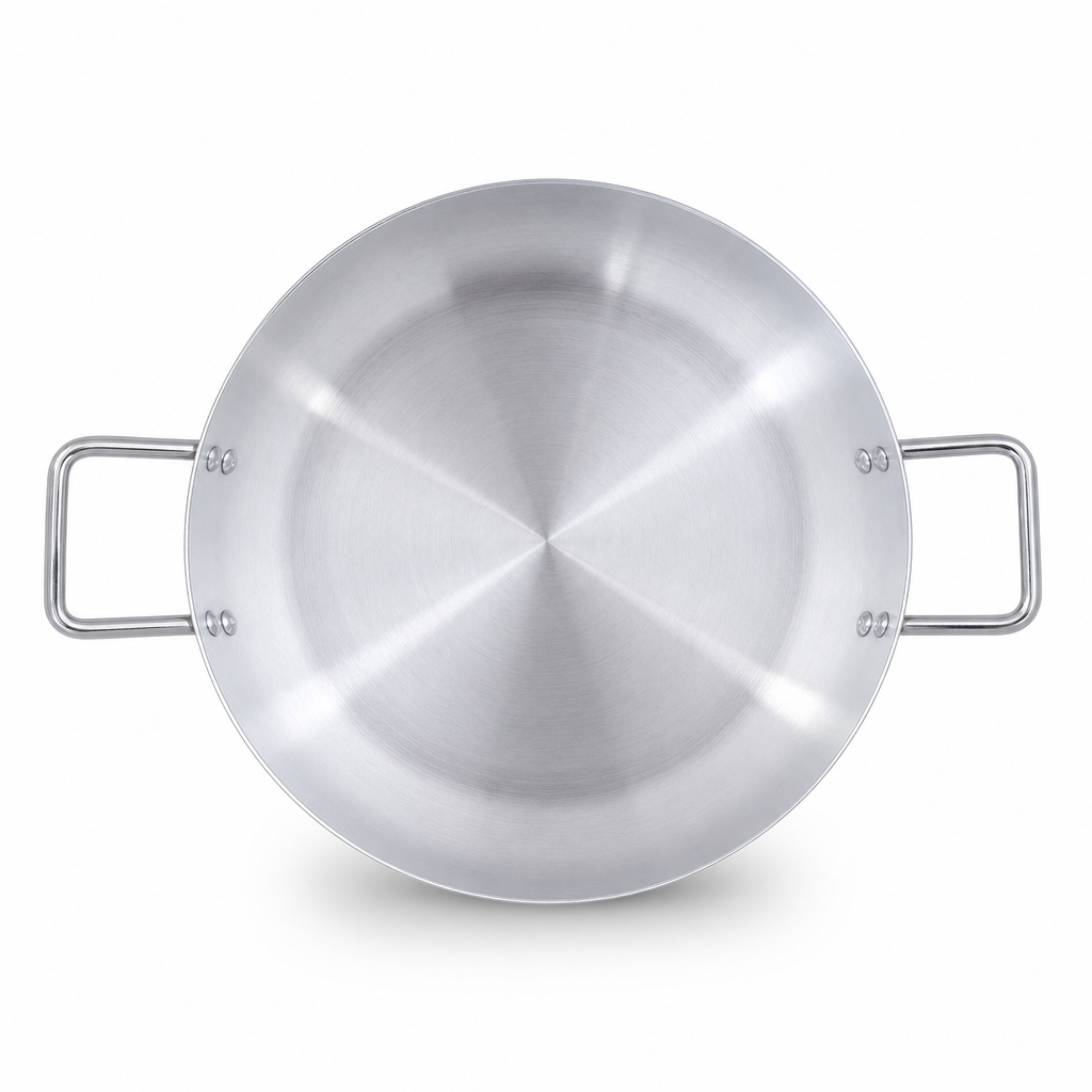 48 Pieces Aluminum Kadai Cooking Pan with Dual Handles, 34 Inch