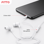 240 Pieces Wired Stereo Earphones with Inline Microphone and 3.5mm AUX Connector