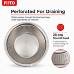 96 Pieces Silver Stainless Steel Colander Bowl, 28 cm, 1 Piece