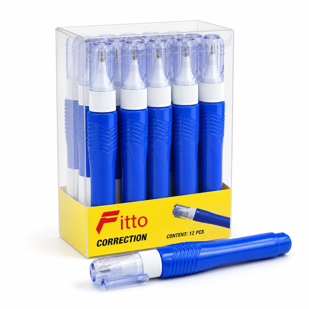 96 Pieces Correction Fluid Pens, 7ml Each, Metal Tip, Blue, 12-Pack