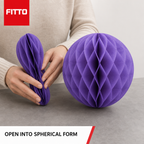 240 Pieces Paper Honeycomb Ball Decoration, Purple, 30 cm, 1 Piece