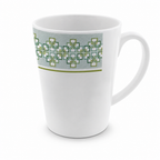 120 Pieces Water Mug with Handle, Green Floral Pattern, White