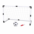 48 Pieces Portable Football Goal Set, 138 x 82 cm, with Ball and Pump