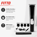 96 Pieces Hair Trimmers Set, Rechargeable Cordless Grooming Trimmer with 4 Guide Combs and USB Charging
