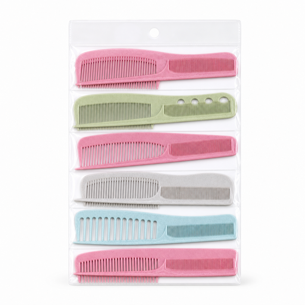 96 Pieces Pastel Multi-Colour Hair Combs Set, 6 Pieces for Styling and Grooming